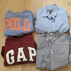 Bundle of size 5 boys' clothes (2 sweatshirts and 2 button down shirts)
